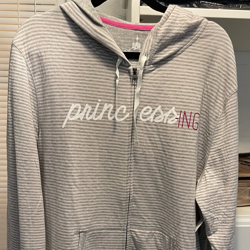Disney Parks Princess gray/pink/white “Princessing” hoodie